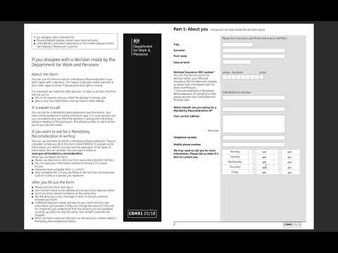 DWP Mandatory Reconsideration Form Personal Independence Payment