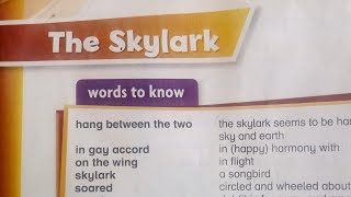 New Oxford Modern English Book 5 | Poem: The Skylark | Question Answer