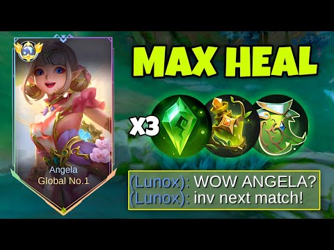 3x HOLY CRYSTAL on ANGELA!! MAX HEAL BUILD ON NEW ANGELA IS INSANE! (wtf shield)