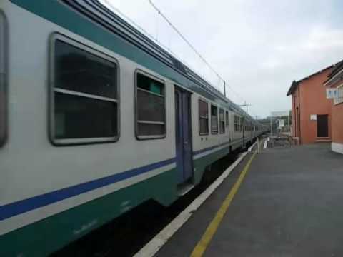 Italian train to Rome arriving at Colleferro.rv