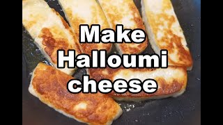 How to make instant halloumi cheese at home from cows milk