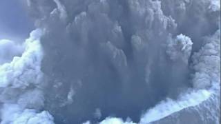 Spectacular footage from above the volcanic crater