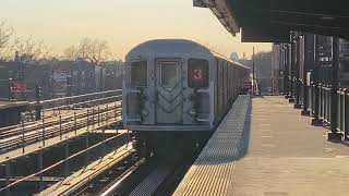 2 R62A 3 trains at Rockaway Avenue for the last time.
