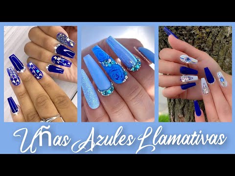 UÑAS AZULES 2021 BRILLANTES/ BLUE NAIL 2021/ FASHION NAIL2021/ACRYLIC NAIL BLUE