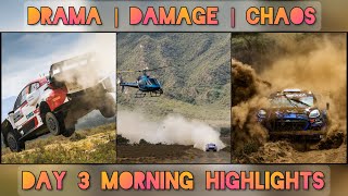 DRAMA & DAMAGE ON WRC SAFARI RALLY | DAY 3 Morning Highlights