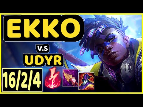 EKKO vs UDYR - 16/2/4 KDA JUNGLE GAMEPLAY - BR Ranked GRANDMASTER