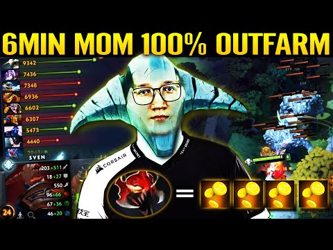 MATUMBAMAN Sven 6MIN MoM - Nonstop Big Stack Farming Guide 100% Outfarm Eearly Game 7.29c Dota 2 Pro