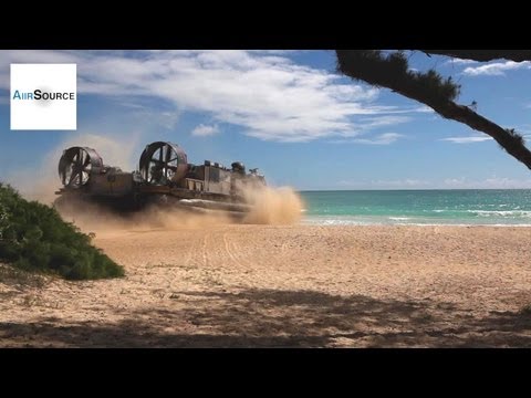 U.S. Marines LCAC Hovercraft Hawaii Beach Landing
