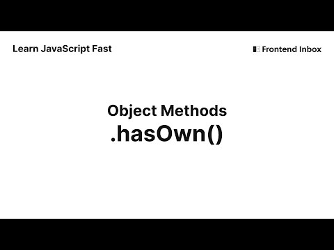 Hasown Object Methods Learn Javascript Fast