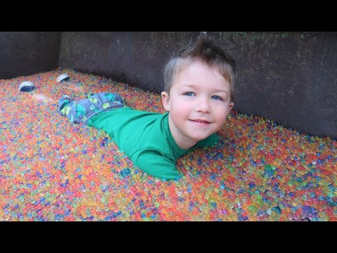 Playing with tractors full of Orbeez | Tractors for kids on the farm