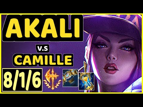 TANA (AKALI) vs CAMILLE - 8/1/6 KDA TOP GAMEPLAY - KR Ranked GRANDMASTER