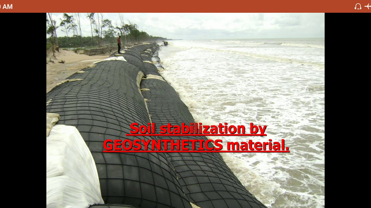 Soil stabilization by geosynthetic material