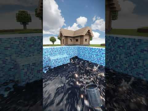 Herobrine Trapped Inside The Pool Filled With Realistic Water / Minecraft RTX #shorts #minecraft