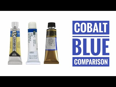 Cobalt Blue Comparison - Winsor & Newton - Holbein - Schmincke - Roman Szmal - Rembrandt.
