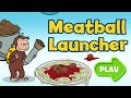 Curious George Meatball Launcher Funny Kids Game In English