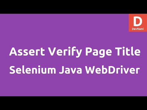 Assert verify page title Selenium Java