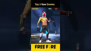 Top 3 Most 🔥 Rare Emotes 🙂 Garena Free Fire 🔥 #shorts #rare #emote #viral