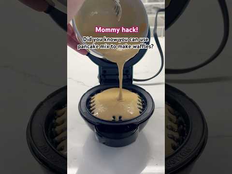 Mom hack! Shortcut to make pancake mix waffles #momhacks #breakfastideas #indianabroad