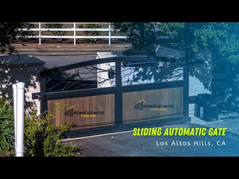 Custom sliding gate, laser cut design, Los Altos Hills CA