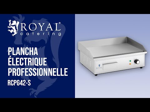 Vidéo - Plancha électrique professionnelle - 530 x 350 mm - Royal Catering - Surface Lisse - 3,000 W