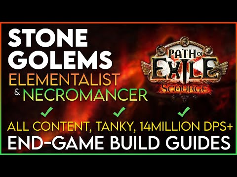 Stone Golems Necromancer & Elementalist End Game Build Guide for Scourge League 3.16