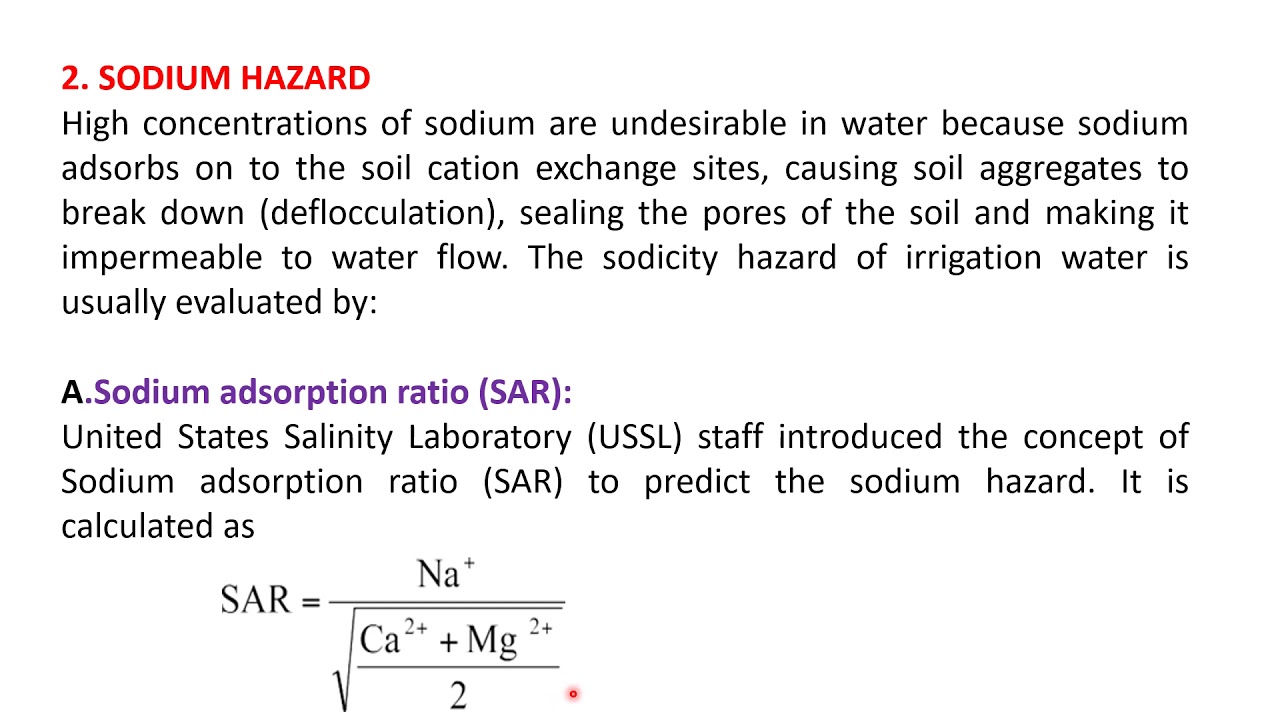 Criteria to Judge  The quality of Irrigation Water Lecture By Prof.P . V . Shinde