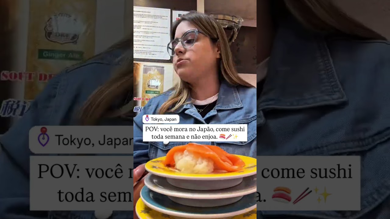 De 0 a 5, quanto você gosta de sushi? Comenta aqui! 🍣🤤 #japão #sushi #shibuya #tokyo