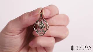 9ct Yellow Gold Cut-Out St. Christopher 3D Pendant - 30mm