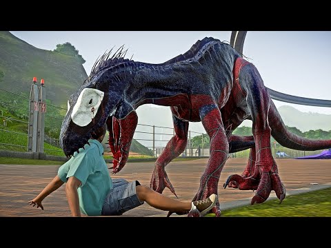 Spiderman Indominus Rex VS Yellow Tyrannosaurus T.Rex  Dino Fight Jurassic World Evolution #marvel