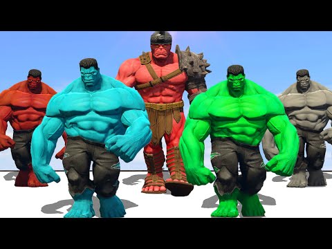 Red Planet Hulk SMASH Blue Hulk vs Hulk vs Grey Hulk - Epic Battle