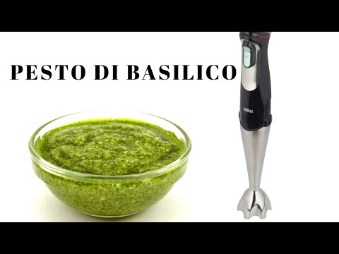Pesto di Basilico Velocissimo,fatto in casa con il Minipimer in pochi secondi.Ricetta Veloce