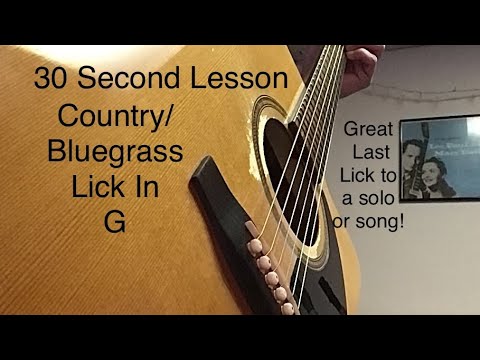 Country/Bluegrass Lick in G  30 Second Lesson!