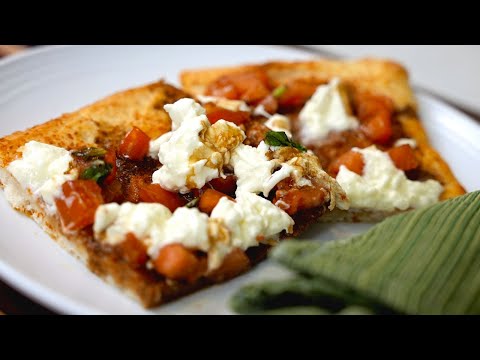 Bruschetta Pizza Recipe with Balsamic Drizzle