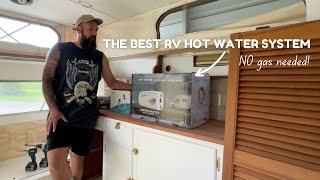 Installing our Aus J 12v Hot Water Heater - NO GAS!! | Vintage Viscount Caravan Renovation Ep. 9