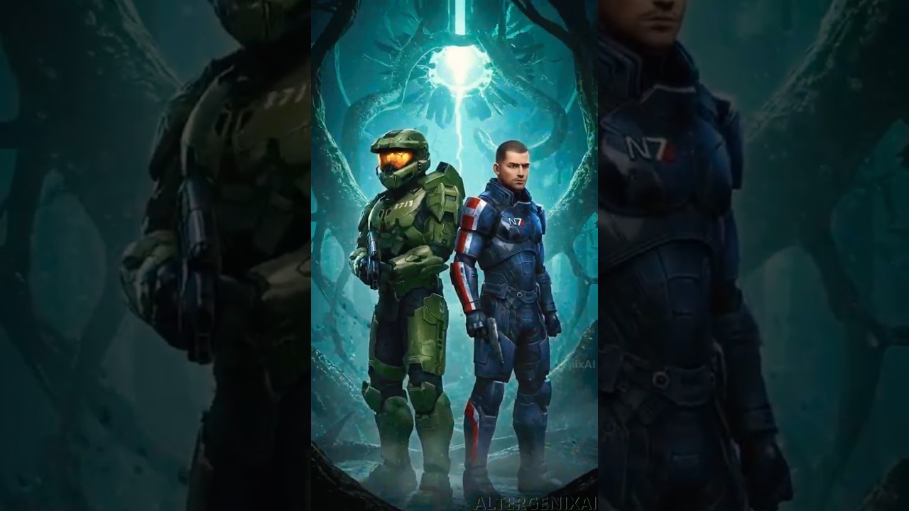 Master Chief & Shepard AI Fusion 🧑‍🚀🛡️ Hybrid Savior! #Halo #MassEffect #hybrid #fusion #MasterChief
