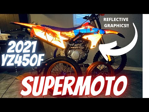 2021 YZ450F SUPERMOTO BUILD, FULL FMF, CUSTOM WARP 9 WHEELS, VOLTA REFLECTIVE GRAPHICS...
