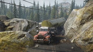 Transporting Oversized Heavy Fuel Tanker Semi-Trailer With Mack Truck | Snowrunner | Logitech G29