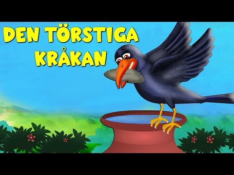 Den törstiga kråkan  | Sagor för barn | Tecknat på Svenska