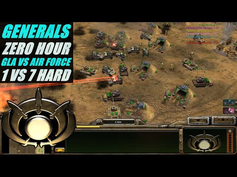 C&C Generals Zero Hour 1 vs 7 Hard armies  GLA VS USA AIR FORCE ( Twilight Flame )