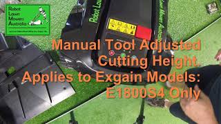 Cutting Height Adjustment on all Exgain Models