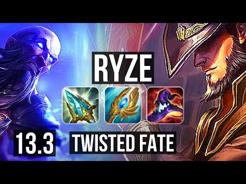 RYZE vs TWISTED FATE (MID) | 9/0/4, 1.5M mastery, 800+ games, Legendary | KR Grandmaster | 13.3