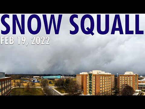 Intense Snow Squall Hits Penn State - State College, PA | February 19, 2022