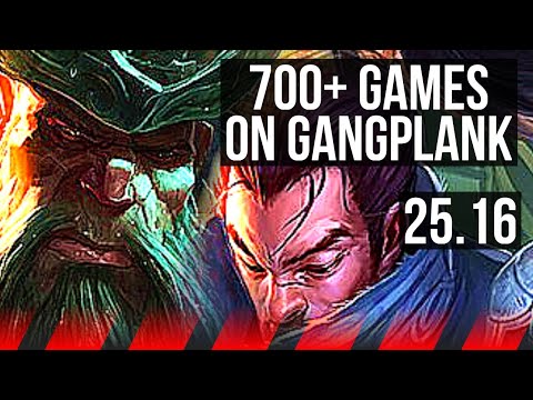 GANGPLANK vs YASUO (TOP) | 6 solo kills, 9/2/8, 700+ games, Dominating | KR Master | 25.16