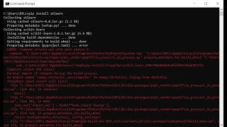 Pip install sklearn error :  Preparing metadata (pyproject.toml) error (Python)