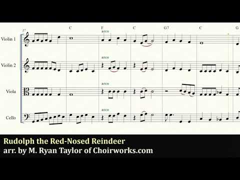 Rudolph the Red Nosed Reindeer for String Quartet or Orchestra