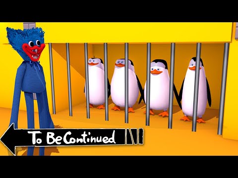 HOW PENGUINS ESCAPE FROM HUGGY WUGGY POPPY Playtime PRISON in MINECRAFT ! - Gameplay Movie ANIMATION