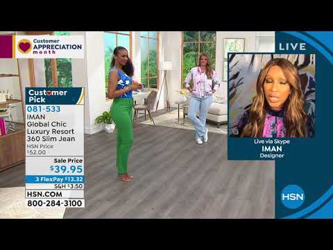 IMAN Global Chic Luxury Resort 360 Slim Bootcut Jean  Ba...