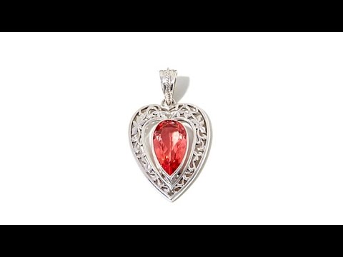 NButlerWtrmelonQrtzHeartPend