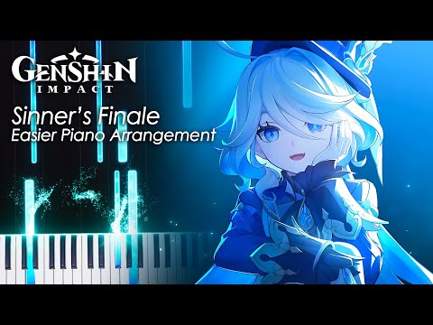 Sinner's Finale Piano Easier Version 「Focalor's Dance Theme」- Genshin Impact Piano Tutorial & Sheet