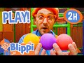 Blippi Learn Shapes And Colours At The Funtastic Playtorium 2 HOURS OF BLIPPI TOYS